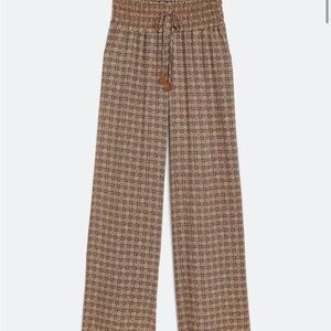 One5one Marjery printed wide leg pants size S - brown - cute and comfortable